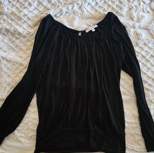 Womens black blouse long sleeve size Medium